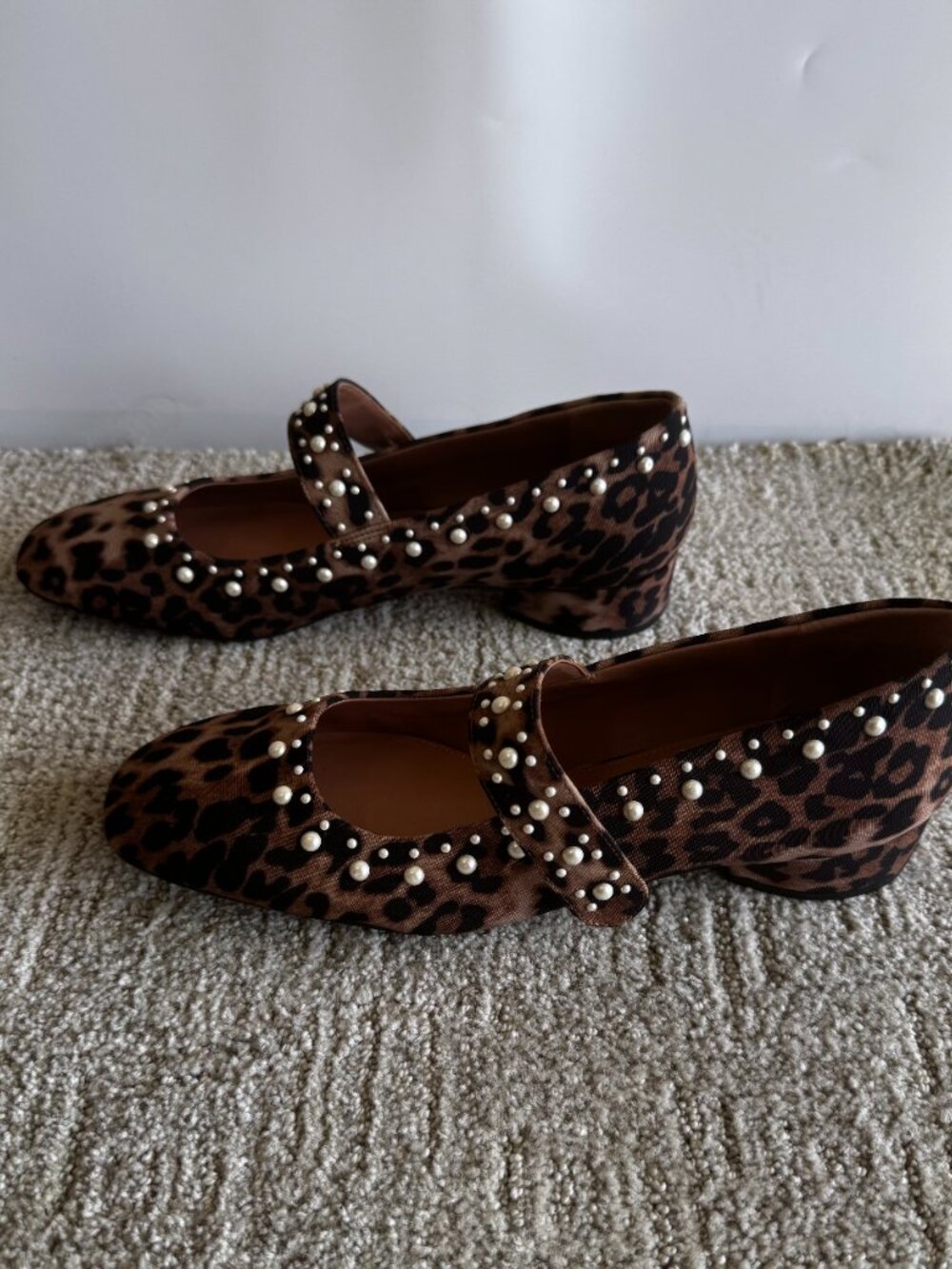 Copper Key Shoes Leopard Pearl Mary Jane Flats Size 9 NWT - Picture 7 of 9
